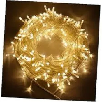 Cordão Pisca Externo Fixo 500 Led Branco quente morno - Fio reforçado transparente Macho e Femia 50 metros