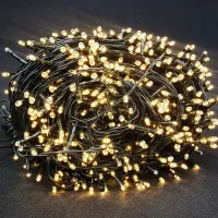 Cordão Pisca Externo Fixo 1000 Led Branco quente morno - Fio reforçado VERDE Macho e Femia 90 metros - Foto 2