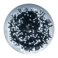 Cordão Pisca Externo Fixo 500 Led Branco FRIO - Fio reforçado VERDE Macho e Femia 50 metros - Foto 2