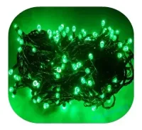 Cordao Pisca Externo Fixo 100 Led VERDE - Fio Verde Macho e Femia 10 metros - Foto 2