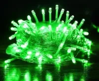 Cordão Pisca Externo Fixo 100 Led VERDE - Fio Cristal Macho e Femia 10 metros - Foto 3