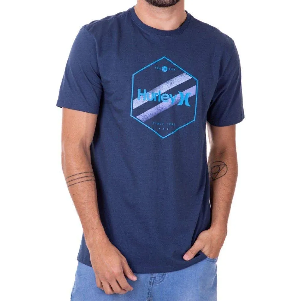 Camiseta Hurley Hexa Two Masculina – Mescla Marinho  Imagem