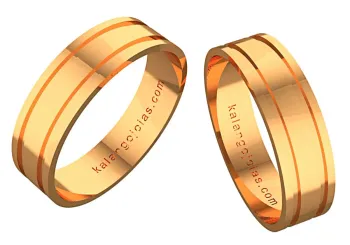 Par de alianças plana de ouro 416 - 5,0 mm - APE595 - Foto 2