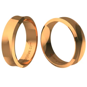 Par de alianças côncava de ouro 416 - ACE600 - Foto 2