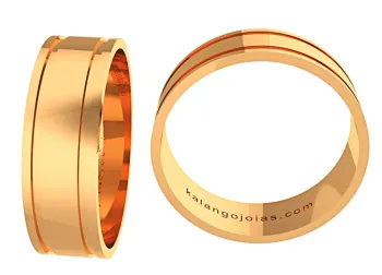 Par de alianças plana de ouro 416 - 6,0 mm - APE695 - Foto 2