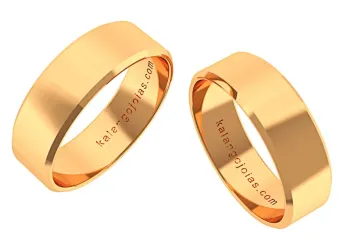 Par de alianças chanfrada de ouro 416 - 6,0 mm - APE660 - Foto 2