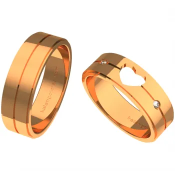 Par de alianças de ouro 416 - 6,0 mm - APE612 - Foto 2