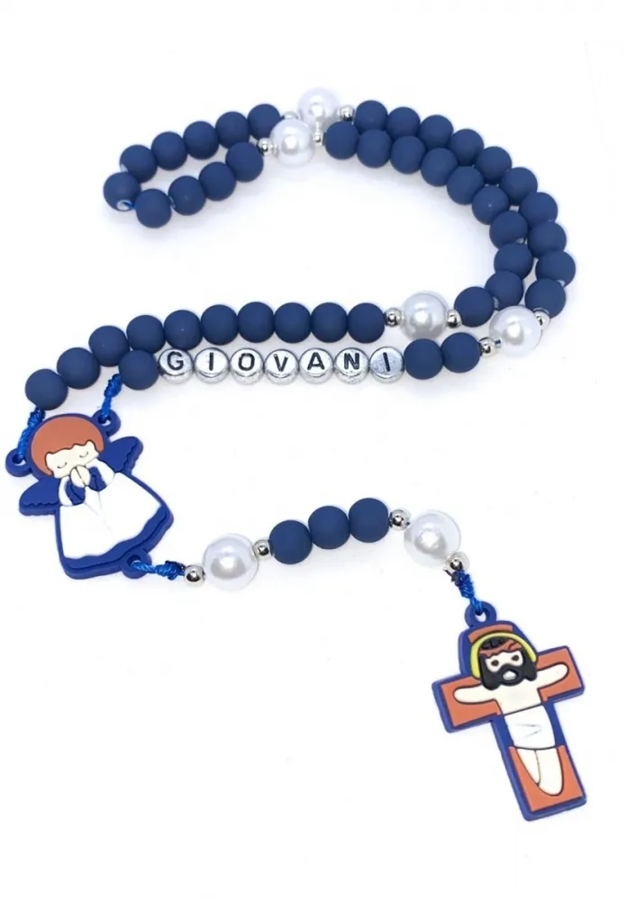 Terço Infantil Com Nome Personalizado Varias Cores Imagem