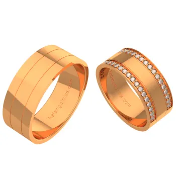 Par de alianças de ouro 416 - 7,0 mm - APE722 - Foto 2