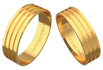 Par de alianças de ouro 18k - 5,0 mm - APE550-750 slim - Foto 2