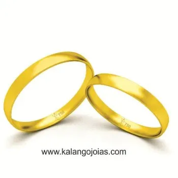 Par de alianças boleada anatômica de ouro 18k - 3,0 mm - ALA30 - Foto 2