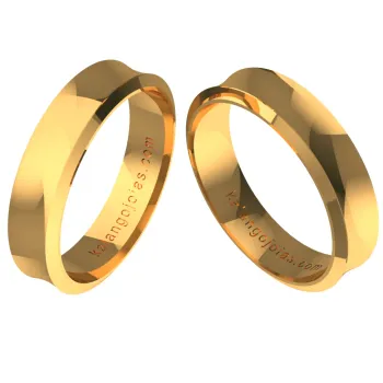 Par de alianças côncava de ouro 18k - ACE500 - Foto 2