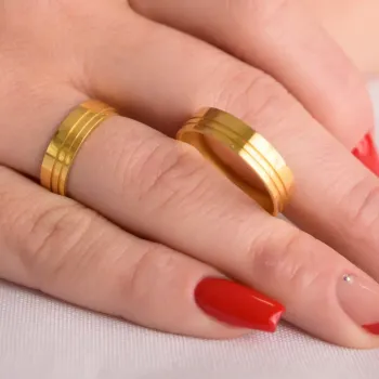 Aliança de ouro 18K - APE510 - Foto 2