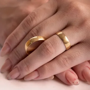 Aliança tradicional de ouro 18k - 5,0 mm - AL500 - Foto 2