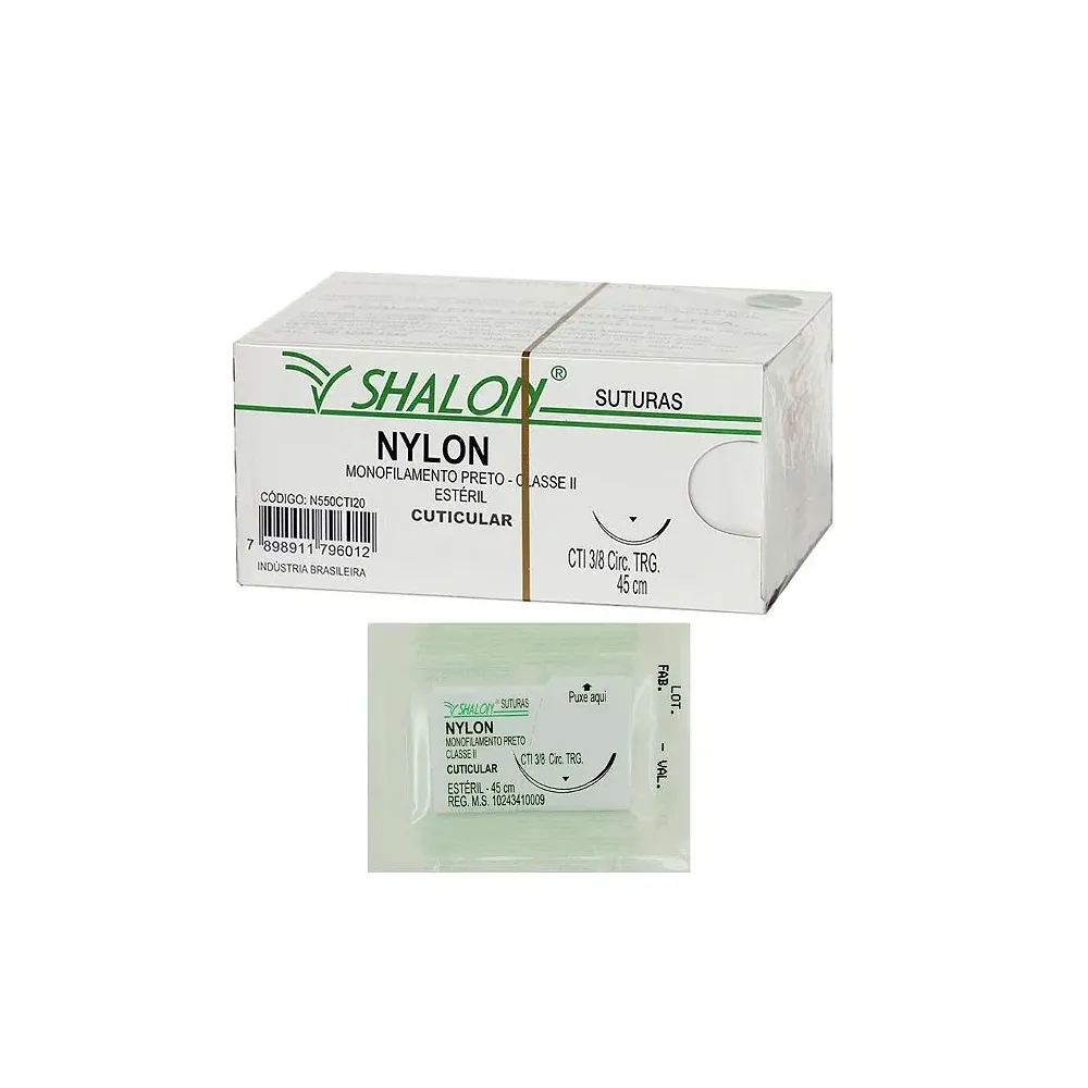 Fio Nylon com Agulha 3/8 SHALON