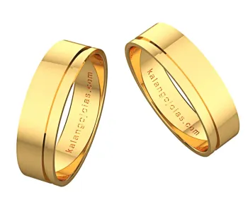 Par de alianças plana ouro 18k - APE500 - Foto 2