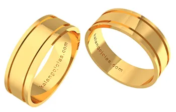 Par de alianças plana de ouro 18k - 6,0 mm - APE695 - Foto 2