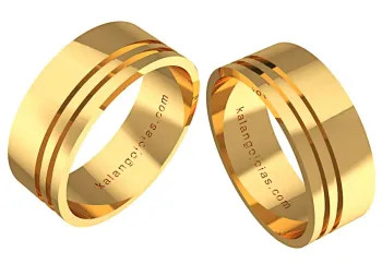Par de alianças plana de ouro 18K - APE710 - Foto 2