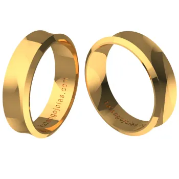 Par de alianças côncava de ouro 18k - ACE600 - Foto 2