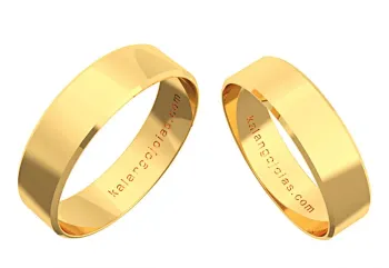 Par de alianças chanfrada de ouro 18K - 6,0 mm - APE660 - Foto 2