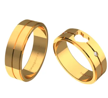 Par de alianças de ouro 18K - 6,0 mm - APE612 - Foto 2