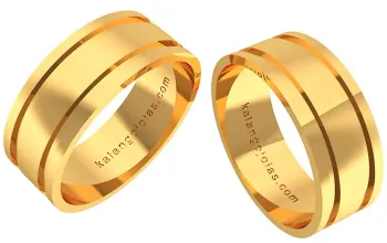 Par de alianças plana de ouro 18k - 7,0 mm - APE795 - Foto 2