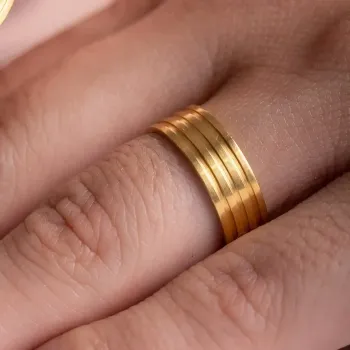 Aliança de ouro 750 - APE750 - Foto 2