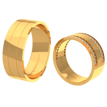 Par de alianças de ouro 18K - 7,0 mm - APE722 - Foto 2