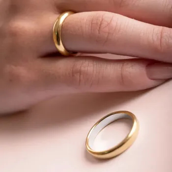 Aliança ouro 18k e prata - TOP400 - Foto 2