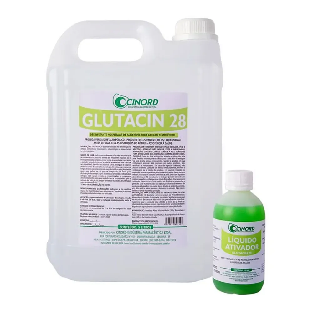 Glutacin Glutaraldeido 2%  28 Dias 5 Litros CINORD  Imagem