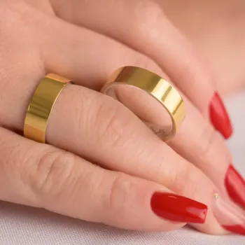 Aliança ouro 18k e Prata - POP600 - Foto 2