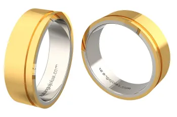Par de alianças ouro 18k e prata - APE600 - Foto 2