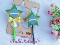 G1.724   Gabarito de Moldes em MDF Ponteira Estrela Bandeira do Brasil - Foto 2