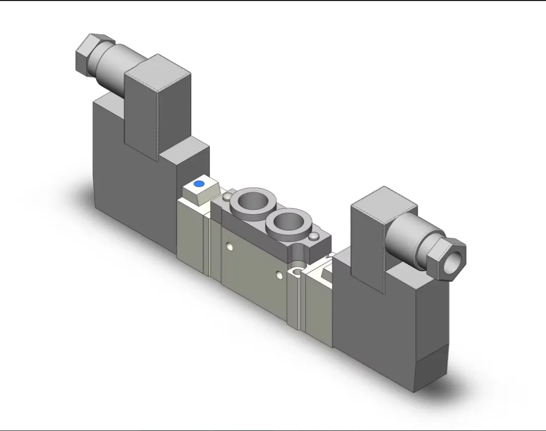 VALVULA DIRECIONAL 5/2 VIAS DUPLO SOLENOIDE BOBINA 220 VCA ROSCA 1/8- SERIE SY