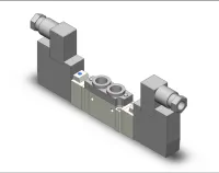 VALVULA DIRECIONAL 5/2 VIAS DUPLO SOLENOIDE BOBINA 220 VCA ROSCA 1/8- SERIE SY