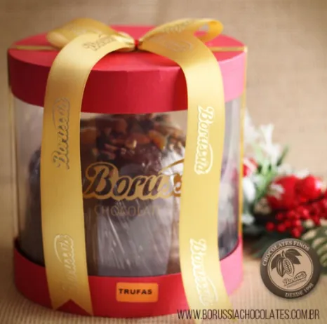 Redonda  Diâm 20,0 x 20,0 altura - Tampa e Fundo Cartonagem  - C/ Visor Lateral