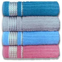 Kit 4 Toalhas de Banho Caneladas Gigante Banhão 70 X 140 Beka Super Absorção - Foto 2