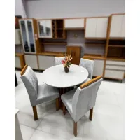 Mesa Berlim Redonda + 4 Cadeiras Madeira Maciça  - Foto 2