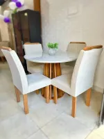 Mesa Berlim Redonda + 4 Cadeiras Madeira Maciça  - Foto 3