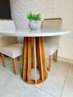 Mesa Berlim Redonda + 4 Cadeiras Madeira Maciça  - Foto 4