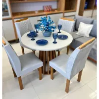 Mesa Berlim Redonda + 4 Cadeiras Madeira Maciça  - Foto 5