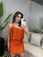 VESTIDO CURTO CORRENTE CHARRY LARANJA - Foto 2