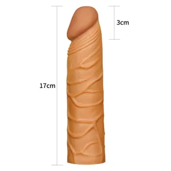 Capa Peniana Extensora 17 x 4cm Marrom e Bege - CA021 - Foto 2