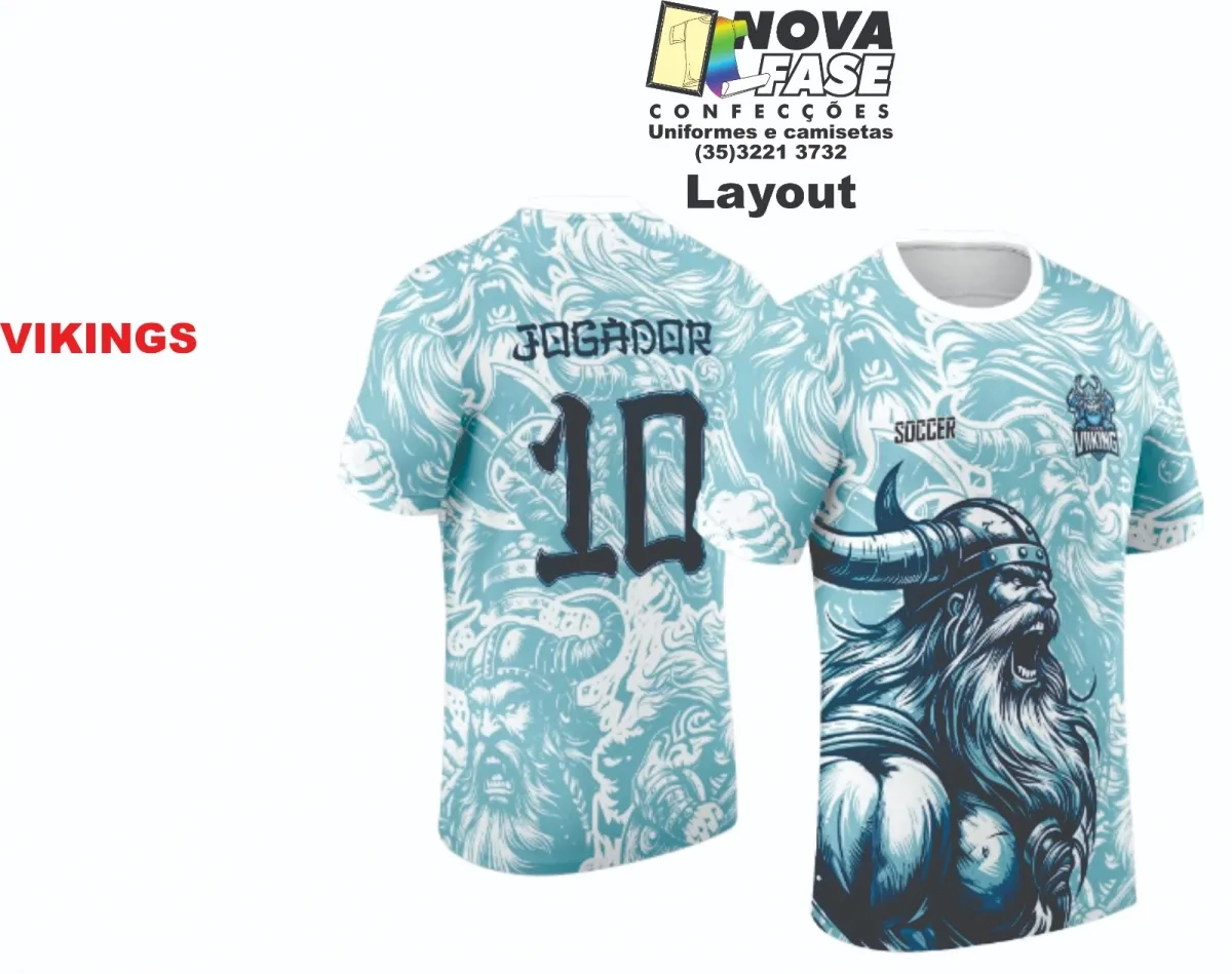 Camiseta em dry fit proteção UV  Vikings 