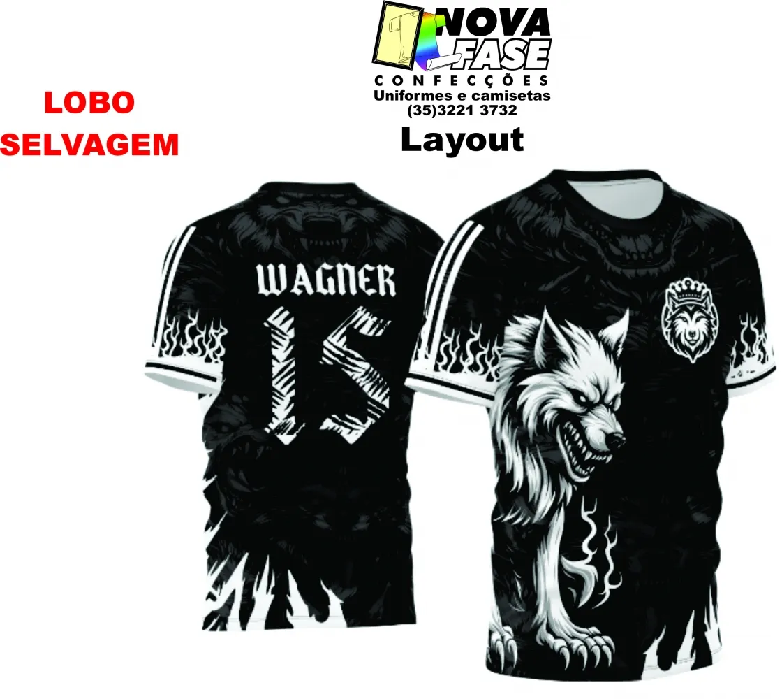 Camiseta em Dry Fit UV LOBO SELVAGEM