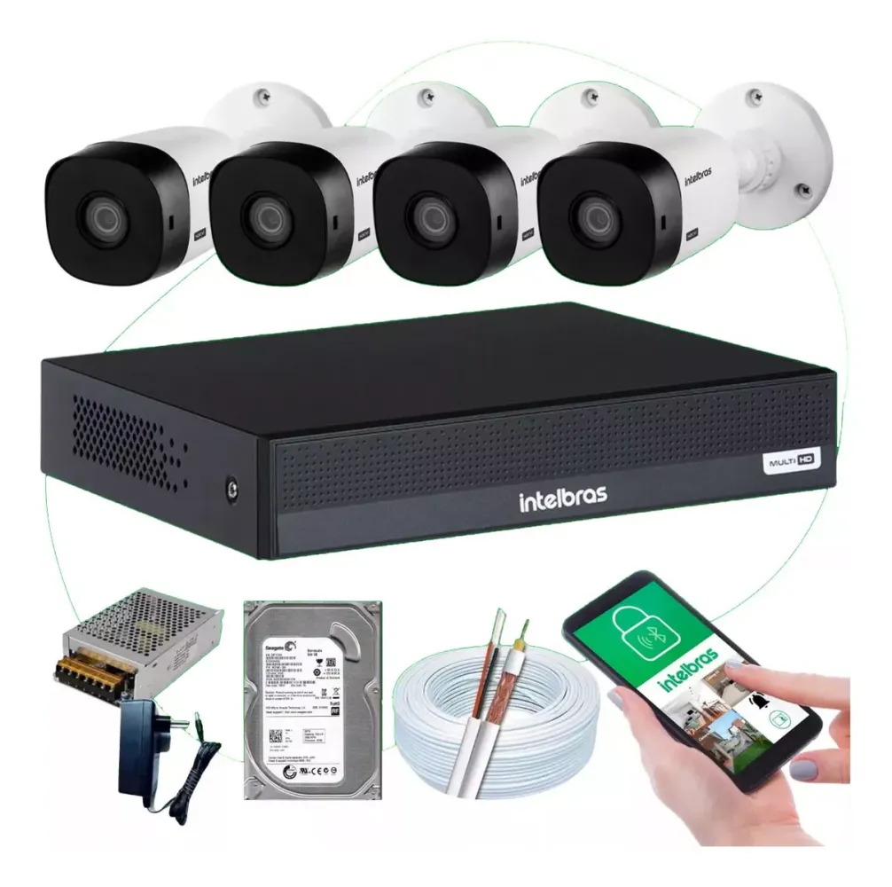 Kit 4 Câmeras Intelbras