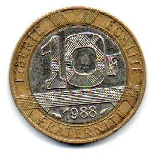 França - 1988 - 10 Francs Imagem