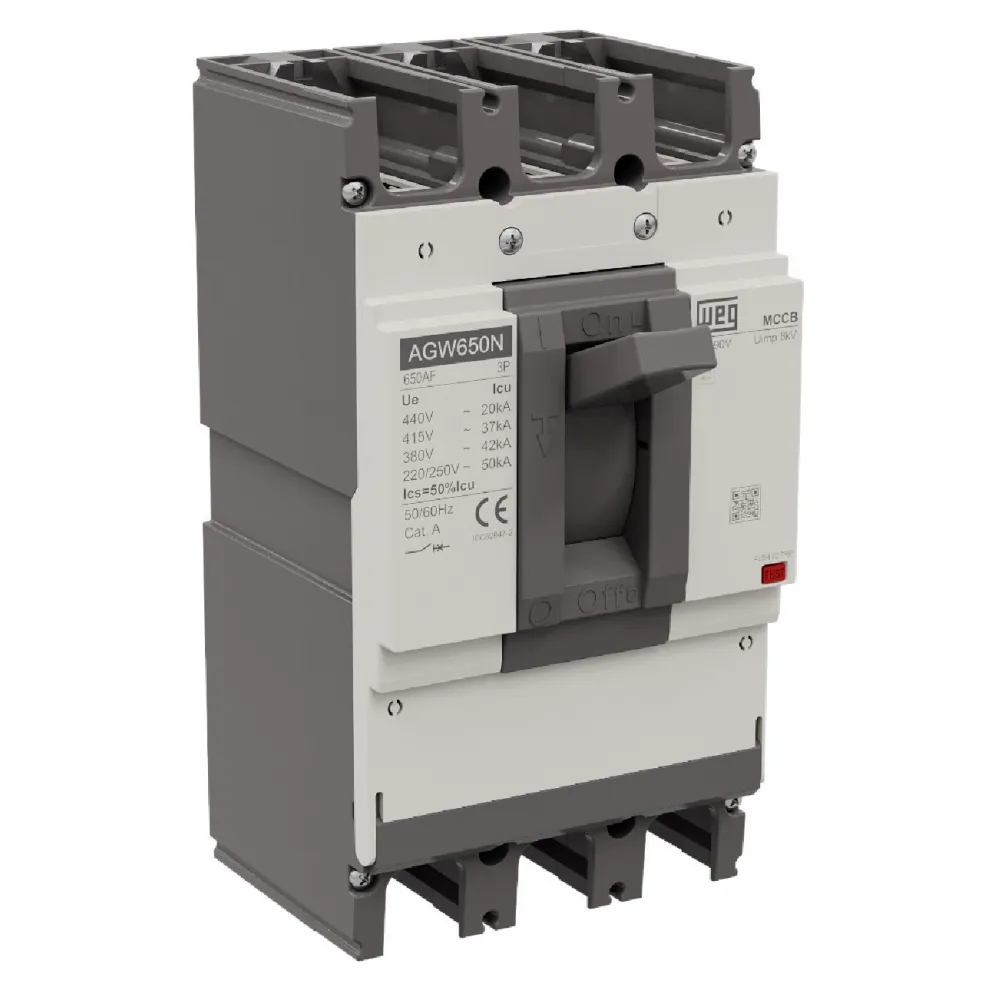 Disjuntor Tripolar Caixa Moldada Weg Agw650n 500a - 14616084 Imagem