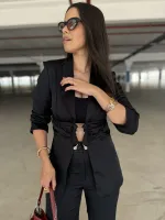 CONJUNTO ALFAITARIA LEONA - PRETO - Foto 3