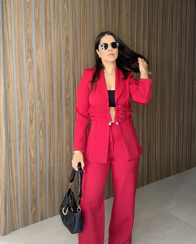 CONJUNTO ALFAITARIA LEONA - VERMELHO Imagem